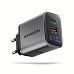 AXAGON ACU-PQ67D GaN nabíjačka do siete 67W, USB-A + USB-C, PD3.0/PPS/QC4+/SFC2.0/Apple, LCD display