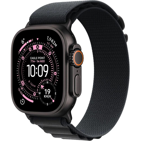 Apple Watch Ultra 3 GPS + Cellular 49mm Black Titanium Case with Black Alpine Loop - Medium