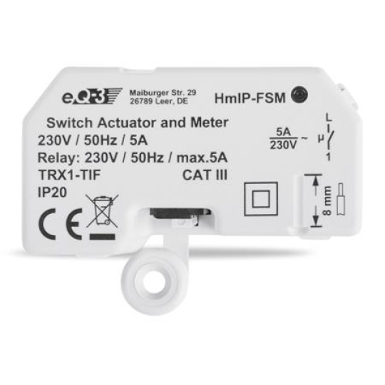 Homematic IP  Spínací akční člen s měřením - 5A, skrytá montáž - HmIP-FSM