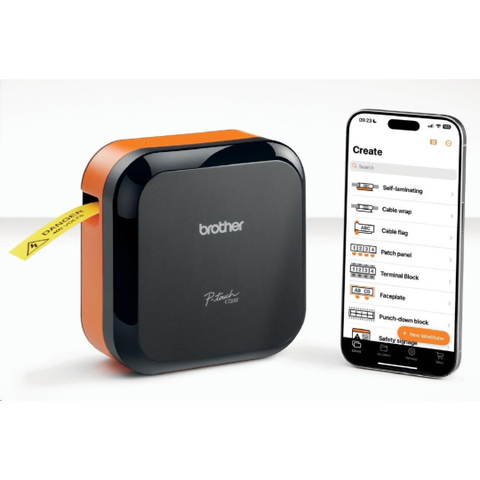 BROTHER tiskárna štítků PT-E720BTZ - 12,24mm, pásky, mobilní, Tiskárna Štítků pro průmysl a elekt