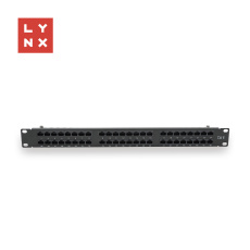 LYNX 19" patch panel 48-port, UTP Cat6, 50µ, nestíněný, černý LYNX 19" patch panel 48-port, UTP Cat6, 50µ, nestíněný, černý