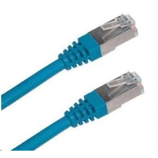 Patch kábel Cat6A, S-FTP - 10 m, modrý