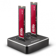 AXAGON ADSA-M2C, USB-C 3.2 Gen 2 - 2x M.2 dokovacie stanice NVMe SSD CLONE MASTER