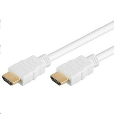 Vysokorýchlostný kábel HDMI + Ethernet PremiumCord, biely, pozlátené konektory, 2 m