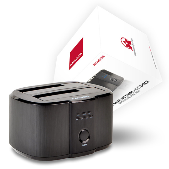 Bazar - AXAGON ADSA-ST USB3.0 - 2x SATA 6G CLONE DUAL HDD dock station
