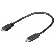 Adaptér PREMIUMCORD USB 3.1 C/male - USB 2.0 Micro-B/male, 0,2 m