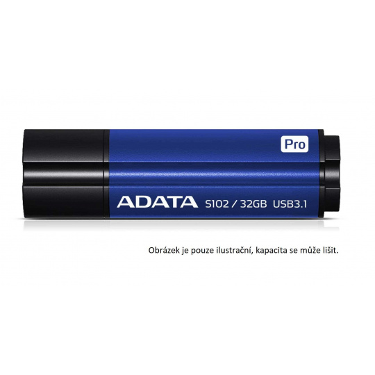 ADATA Flash Disk 64GB Superior S102 Pro, USB 3.1, titánovo modrá (R:100/W:50 MB/s)