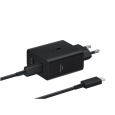 Samsung Dual USB-C 50W Cestovní nabíječka + USB-C Datový Kabel Black