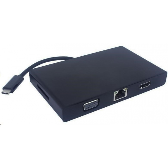 Prevodník PREMIUMCORD USB3.1 na RJ45, HDMI, VGA, USB3.0, SD, audio, PD poplatok