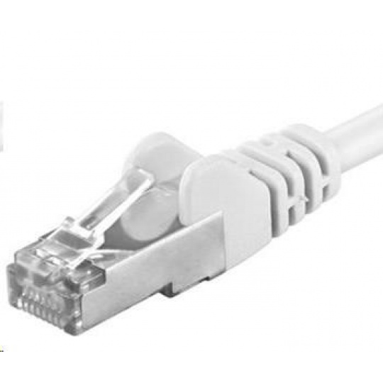 PREMIUMCORD Patch kábel CAT6a S-FTP, RJ45-RJ45, AWG 26/7 10m biely