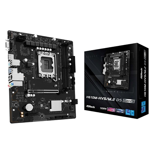 ASRock MB Sc LGA1700 H610M-HVS/M.2 D5 Gen5, Intel H610, 2xDDR5, 1xHDMI, 1xVGA, mATX ASRock MB Sc LGA1700 H610M-HVS/M.2 D5 Gen5, Intel H610, 2xDDR5, 1xHDMI, 1xVGA, mATX