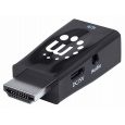 Adaptér Manhattan HDMI na VGA, mikrokonvertor, HDMI samec na VGA samica, audio, čierny