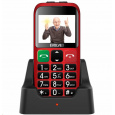 EVOLVEO EasyPhone EB, mobilný telefón pre seniorov s nabíjacím stojanom, červený