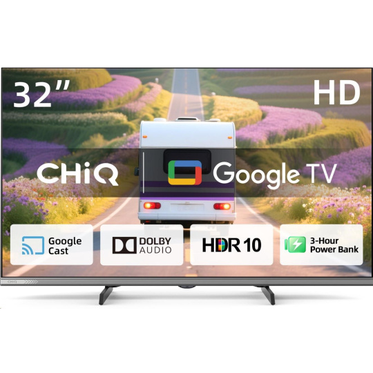 CHiQ L32M9PD TV 32" Powerbank, HD, smart, Google TV, Dolby Audio, dbx-tv, HDR 10 CHiQ L32M9PD TV 32" Powerbank, HD, smart, Google TV, Dolby Audio, dbx-tv, HDR 10