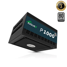 EVOLVEO P1000 zdroj 1000W, 80+ PLATINUM, ATX 3.1, aPFC, 140 mm ventilátor, 3 roky záruka, černý