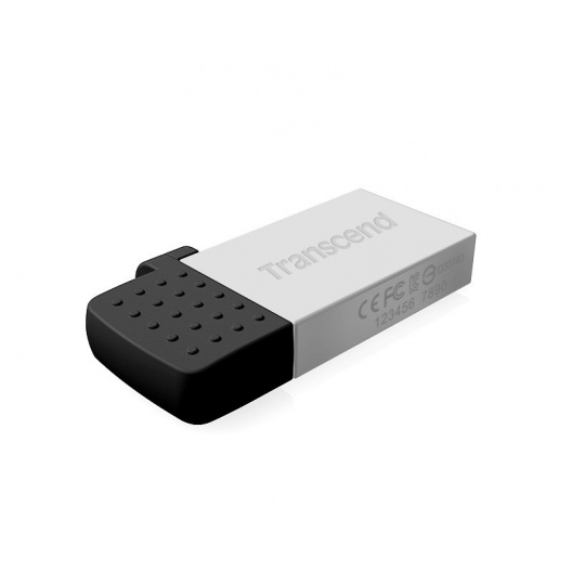 TRANSCEND Flash disk 8GB JetFlash®380S, USB 2.0/micro USB (R:20/W:5 MB/s) strieborná