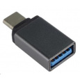 Adaptér PREMIUMCORD USB 3.1 C/male - USB 3.0 A/samica, kovovo sivá, OTG