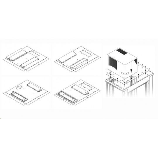 Montážna redukcia TRITON pre klimatizačné jednotky X3 a X4 pre hĺbku skrine 800 x 1000 mm, čierna