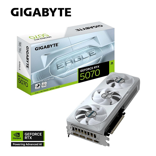 BAZAR - GIGABYTE VGA NVIDIA GeForce RTX 5070 EAGLE OC ICE 12G, 12G GDDR7, 3xDP, 1xHDMI - Poškozený obal (Komplet) BAZAR - GIGABYTE VGA NVIDIA GeForce RTX 5070 EAGLE OC ICE 12G, 12G GDDR7, 3xDP, 1xHDMI - Poškozený obal (Komplet)