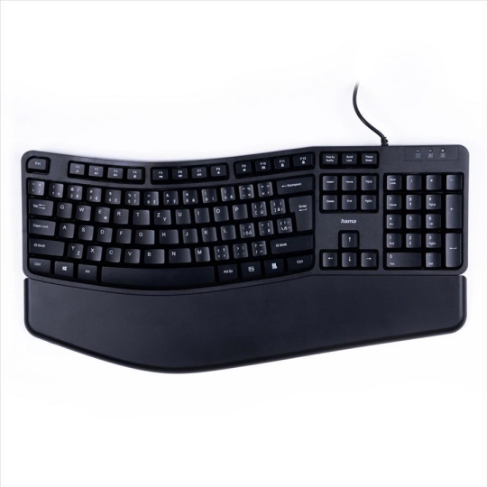Hama ergonomická klávesnica EKC-400, odnímateľná podložka pod zápästie Hama ergonomická klávesnica EKC-400, odnímateľná podložka pod zápästie