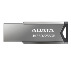 ADATA Flash Disk 256GB UV350, USB 3.2 Dash Drive, tmavě stříbrná textura kov