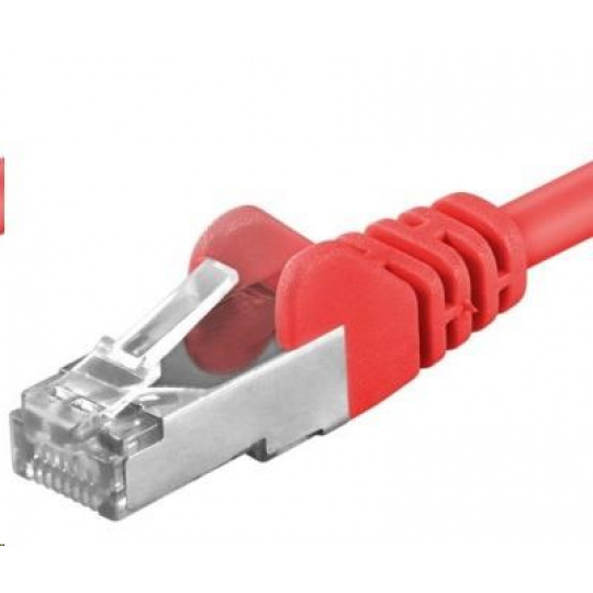 PREMIUMCORD Patch kábel CAT6a S-FTP, RJ45-RJ45, AWG 26/7 5m červený