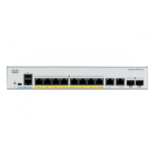 Cisco Catalyst C1000-8P-E-2G-L, 8x10/100/1000, 2xSFP/RJ-45, PoE