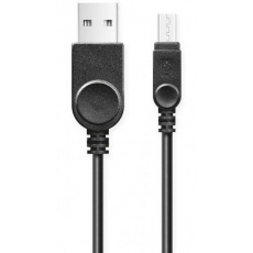 Aligator datový kabel micro USB s prodlouženým konektorem - bulk, černá