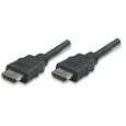 MANHATTAN HDMI kábel s Ethernetom, HEC, ARC, 3D, 4K, tienený, 2 m, čierny