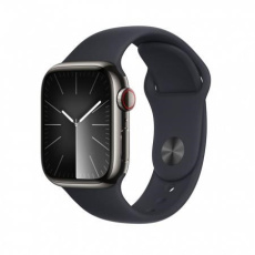 APPLE Watch Series 9 GPS + Cellular 45mm Graphite Stainless Steel Case with Midnight Sport Band - M/L