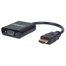 MANHATTAN prevodník HDMI na VGA (HDMI samec na VGA samica, čierny, blister)