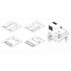 Montážna redukcia TRITON pre klimatizačné jednotky X3 a X4 pre hĺbku skrine 800 x 1000 mm, sivá