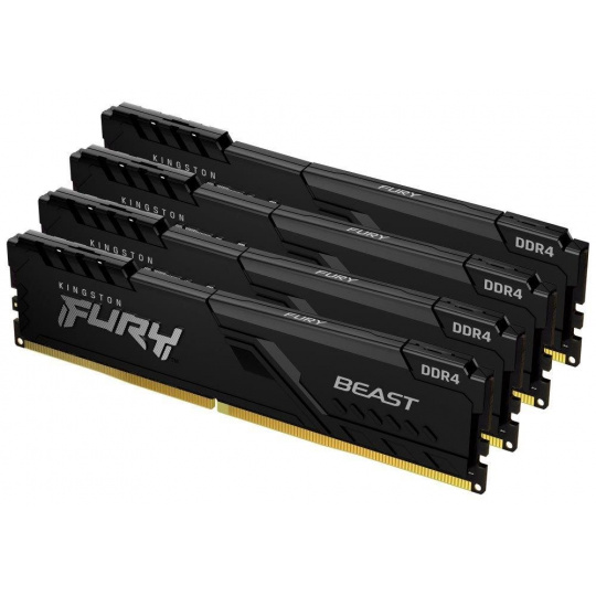 KINGSTON DIMM DDR4 16GB (Kit of 4) 2666MT/s CL16 FURY Beast Černá