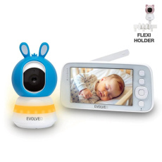 EVOLVEO Baby Monitor N5, Set videochůvičky s 360° dohledem, obousměrnou komunikací a ukolébavkami, modrá EVOLVEO Baby Monitor N5, Set videochůvičky s 360° dohledem, obousměrnou komunikací a ukolébavkami, modrá