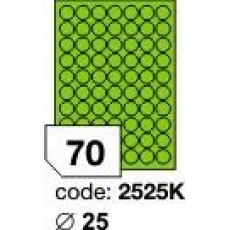 RAYFILM Etikety 25 mm kruhové univerzálne zelené *R01202525KA, 1000 listov