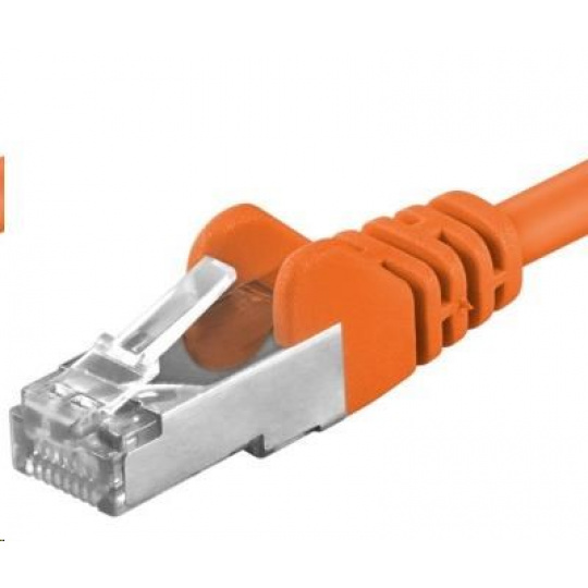 PREMIUMCORD Patch kábel CAT6a S-FTP, RJ45-RJ45, AWG 26/7 2m oranžový