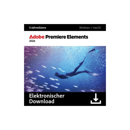 Premiere Elements 2026 MP ML (+CZ) Commercial 1 User, 36 Months Term License Premiere Elements 2026 MP ML (+CZ) Commercial 1 User, 36 Months Term License