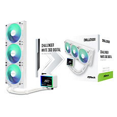 ASROCK Vodní chladič Challenger White 360 Digital, 3x120mm, ARGB, LGA1851, AM5, bílá ASROCK Vodní chladič Challenger White 360 Digital, 3x120mm, ARGB, LGA1851, AM5, bílá