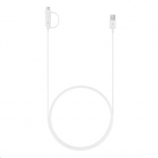 Dátový kábel Samsung EP-DG930DWE Combo, USB->USB-C/micro USB, 1,5 m, biely (voľne ložený)