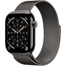 Apple Watch Series 11 GPS + Cellular 42mm Slate Titanium Case with Slate Milanese Loop