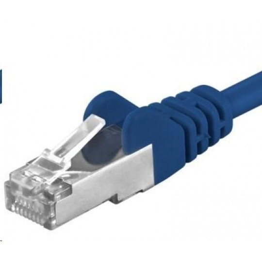PREMIUMCORD Patch kábel CAT6a S-FTP, RJ45-RJ45, AWG 26/7 10m modrý