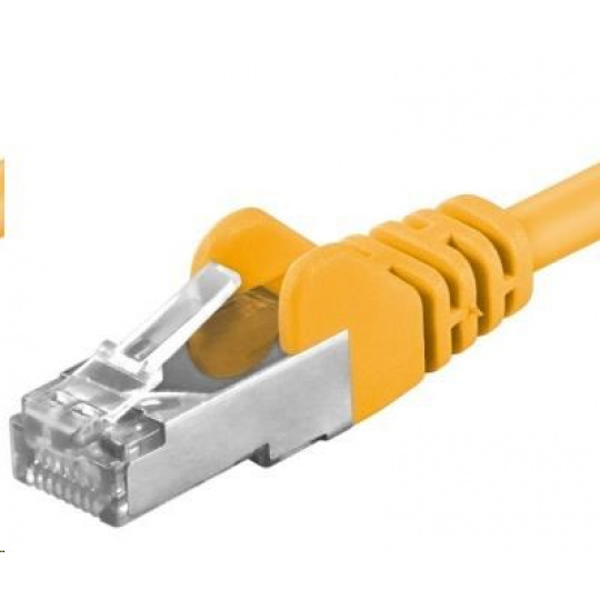 PREMIUMCORD Patch kábel CAT6a S-FTP, RJ45-RJ45, AWG 26/7 7m žltý