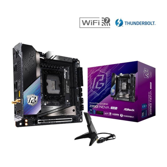 ASRock MB Sc LGA1851 Z890I NOVA WIFI, Intel Z890, 2xDDR5, 1xHDMI, 2xThunderbolt, WI-FI, mITX