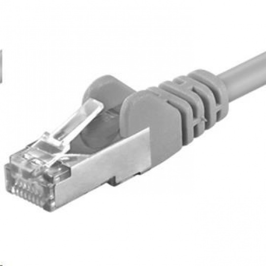 PREMIUMCORD Patch kábel CAT6a S-FTP, RJ45-RJ45, AWG 26/7 10m sivý
