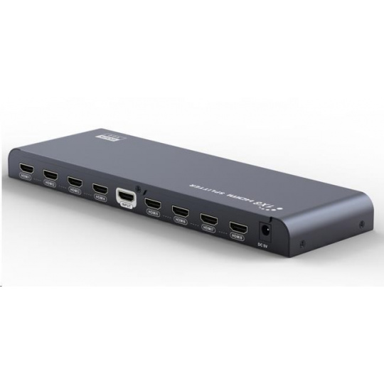 PremiumCord HDMI 2.0 rozdeľovač 1-8 portov, 4K x 2K/60Hz, FULL HD, 3D, čierny