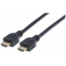 MANHATTAN Nástenný vysokorýchlostný kábel CL3 HDMI s Ethernetom, HEC, ARC, 3D, 4K, tienený, 8 m, čierny