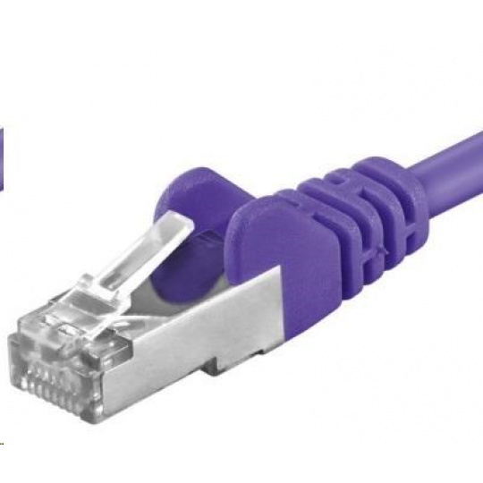 PREMIUMCORD Patch kábel CAT6a S-FTP, RJ45-RJ45, AWG 26/7 10m fialový