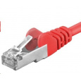 PREMIUMCORD Patch kábel CAT6a S-FTP, RJ45-RJ45, AWG 26/7 1m červený