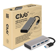 Club3D USB 3.1 Rozbočovač 4 porty s napájacím adaptérom