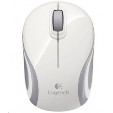 Bezdrôtová mini myš Logitech M187, biela